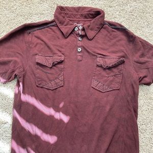 Buckle Black Label maroon short sleeve shirt
